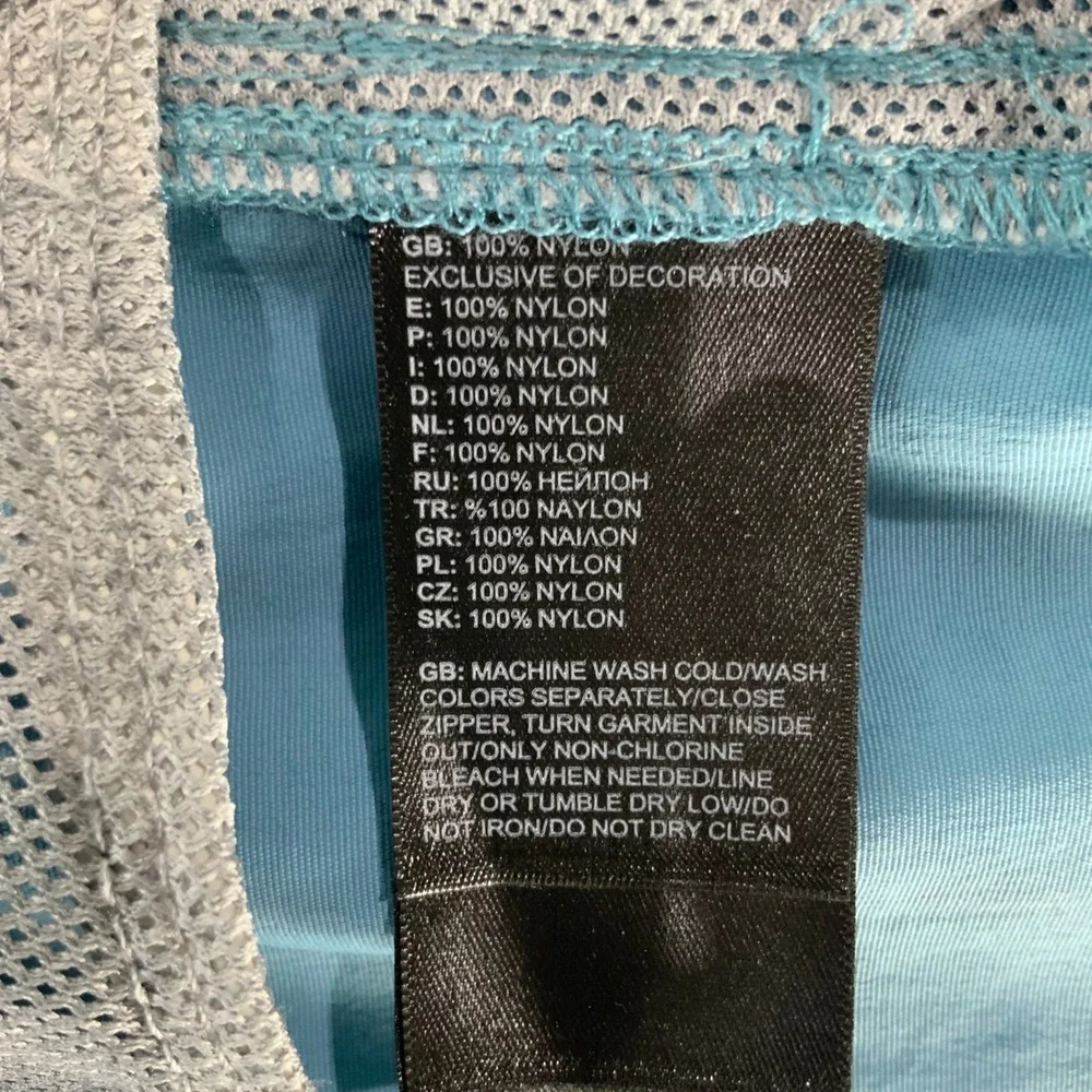 The North Face Blue Nylon Shorts XL Elastic Waist Pull On Logo Mesh Lined 7in